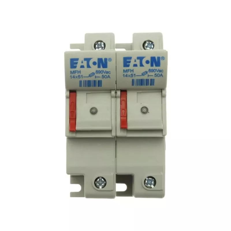 Eaton CH142DU 2-napainen sylinterimäinen sulakepidike, 50 A, 690 V AC, DIN-kiskokiinnitys, 14 x 51 mm