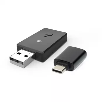 Nedis CKAA2400BK Bluetooth 5.0 USB-A sovitin musta 10 m kantama