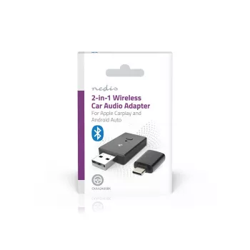 Nedis CKAA2400BK Bluetooth 5.0 USB-A sovitin musta 10 m kantama