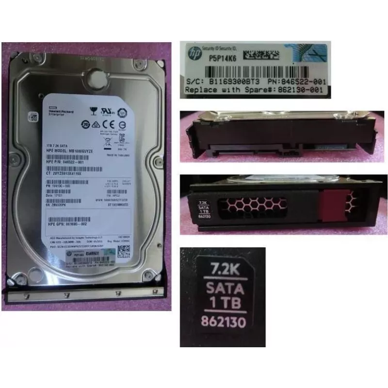 HPE 1TB SATA 6Gb/s 7.2K LFF Hot-Swap Midline kiintolevy Low Profile -kelkalla
