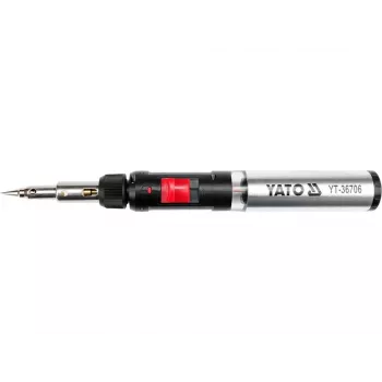 Yato YT-36706 kaasujuotin 1300°C butaanipoltin kuumailmapuhaltimella, musta/punainen/ruostumaton teräs