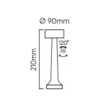 LED Line Lite RIWIA työpöytävalaisin, 1W, 120lm, 1800mAh, kulta