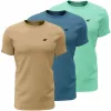 Miesten T-paita 4F M4481 3 kpl:n pakkaus beige, sininen, mintunvihreä 4FWSS26TTSHM4481 91S 2XL