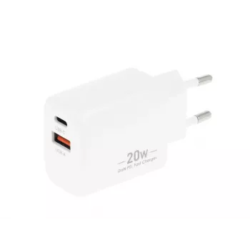 MOVANO GaN 20W USB-C PD + USB-A laturi (valkoinen)