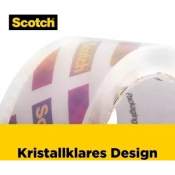 3M Scotch 195-EF läpinäkyvä pakkausteippi, 48 mm x 20,3 m