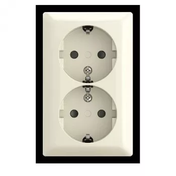 BUSCH-JAEGER SCHUKO kaksoispistorasia pinta-asennus Safety 202 EAPBJ-522 (2TKA00005532)