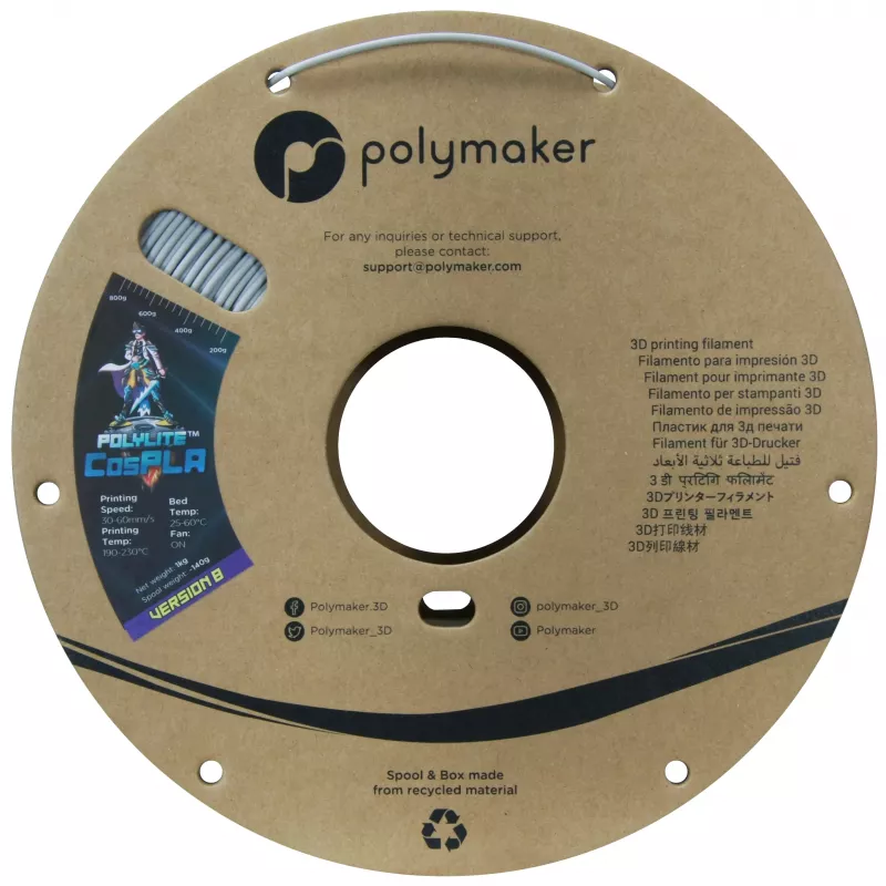 Polymaker PA07045 CosPLA Version B filamentti PLA helppo hioa maalin tartunta 1,75 mm