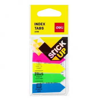 DELI Stick Up indeksiliput PP 50x12 mm 100 arkkia lajitellut värit (D338199)