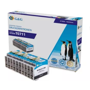 G&G yhteensopiva mustepatruunasetti Canon PGI-710/CLI-711 – musta, syaani, magenta, keltainen – 4 kpl:n pakkaus (NP-R-0711 Serie) 1P0711-10