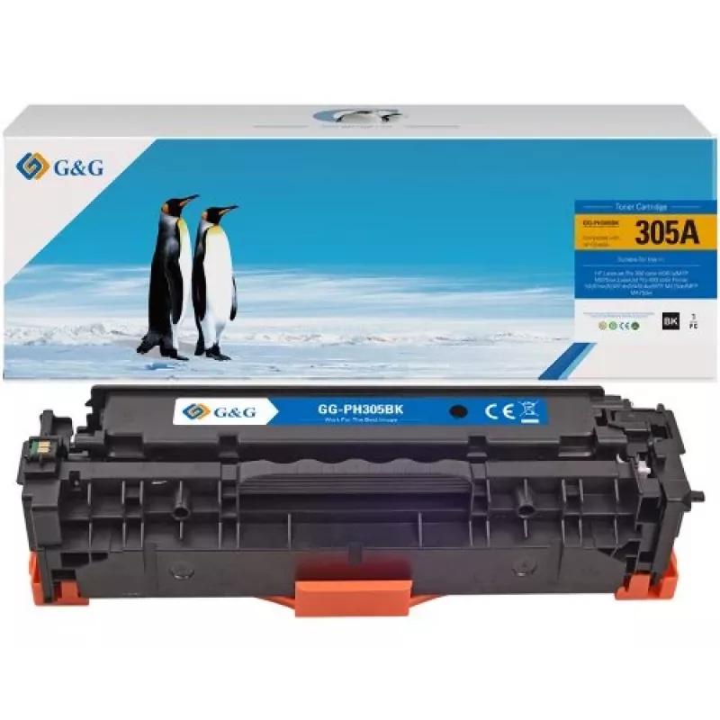 G&G yhteensopiva värikasetti HP 305A/CE410A, musta, 2 200 sivua 14394