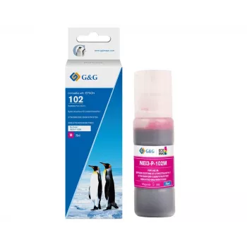 G&G | Ninestar yhteensopiva magenta mustesäiliö Epson 102 (C13T03R340) - 70 ml, väriainepohjainen, EcoTank-sarja