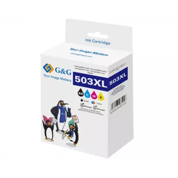 G&G yhteensopivat mustepatruunat 4 kpl:n pakkaus Epson 503XL – musta, syaani, magenta, keltainen (GP-E503XLBKCMY-4P-R)