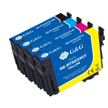 G&G yhteensopivat mustepatruunat 4 kpl:n pakkaus Epson 503XL – musta, syaani, magenta, keltainen (GP-E503XLBKCMY-4P-R)