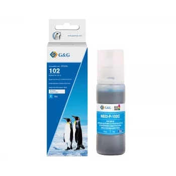 G&G yhteensopiva Epson 102/C13T03R240 syaani mustepullo (20694)