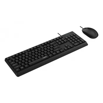 Rapoo NX1500 langallinen näppäimistö- ja hiirisarja, Full-Size QWERTZ, musta R-13100