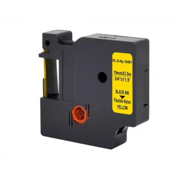 G&G Rhino 21698 tarranauha 19 mm musta keltaisella (korvaa DYMO 18491)