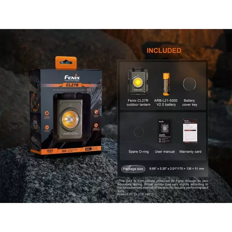 Fenix CL27R ladattava työvalaisin vihreällä LED-valolla, musta