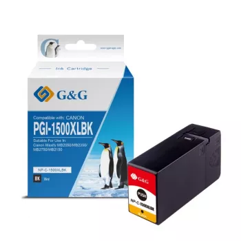 G&G Ninestar yhteensopiva Canon PGI-1500XLBK musta suurikapasiteettinen mustepatruuna (9350)