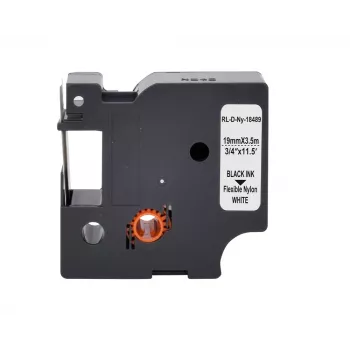 G&G polyamidi-merkintänauha 19mm x 3,5m valkoinen/musta Dymo Rhino RL-D-Ny-18489-BK/WT-19MM*3,5M