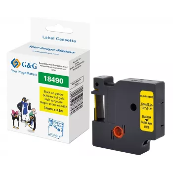 G&G polyamiditarranauha 12 mm x 3,5 m keltainen/musta Dymo Rhino RL-D-Ny-18490-BK/YE-12MM*3.5M