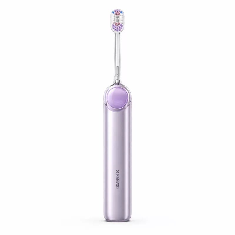 RANVOO PQ5 Pure Sonic sähköhammasharja, violetti, 5 tilaa, 4 harjaspäätä, USB-lataus