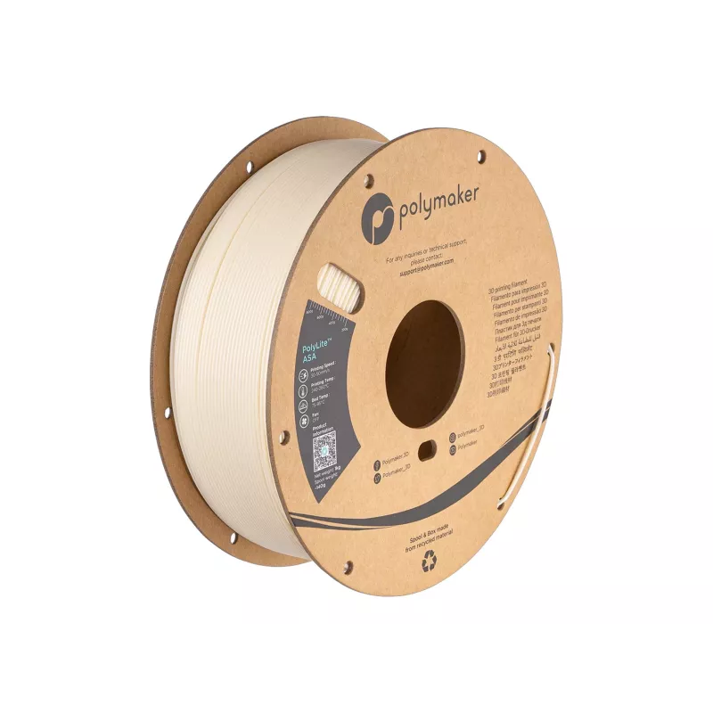 Polymaker ASA filamentti – 1,75 mm, 1 kg, luonnonvalkoinen – UV-, sään- ja kuumuudenkestävä PF01006