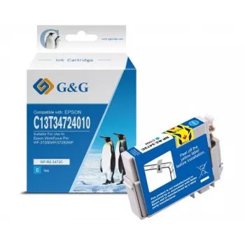 G&G yhteensopiva syaanin värinen mustepatruuna Epson 34XL (C13T34724012) – High Yield 14614