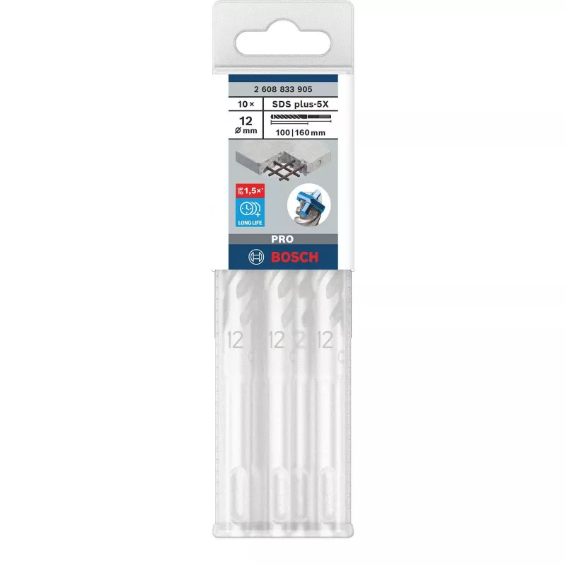 BOSCH 2608833905 PRO SDS Plus-5X -vasaraporanterä 12x100x160 mm