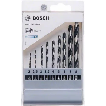Bosch HSS PointTeQ -metalliporanteräsarja, 9-osainen, 2-10 mm, kierreporanterä 2607002826