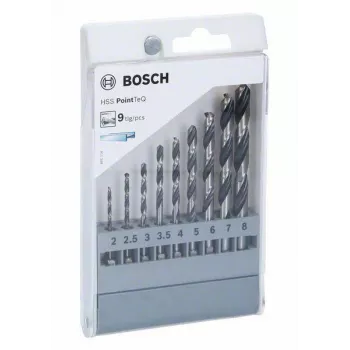 Bosch HSS PointTeQ -metalliporanteräsarja, 9-osainen, 2-10 mm, kierreporanterä 2607002826