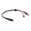 Kramer C-A35F/2RAM-1 audiovirtakaapeli - 3,5 mm naaras 2x RCA uros, 30 cm, musta