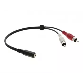 Kramer C-A35F/2RAM-1 audiovirtakaapeli - 3,5 mm naaras 2x RCA uros, 30 cm, musta