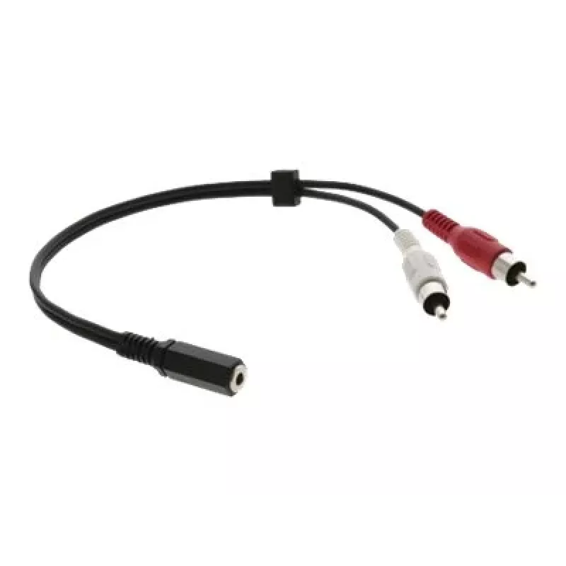 Kramer C-A35F/2RAM-1 audiovirtakaapeli - 3,5 mm naaras 2x RCA uros, 30 cm, musta