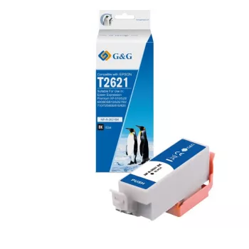 G&G XL musta mustesuihkukasetti yhteensopiva Epson 26XL (T2621, C13T26214012) - 14657