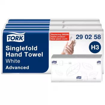 Tork Advanced H3 Z-taite käsipyyhkeet 2-kerroksinen valkoinen (290258) – 3750 käsipyyhettä