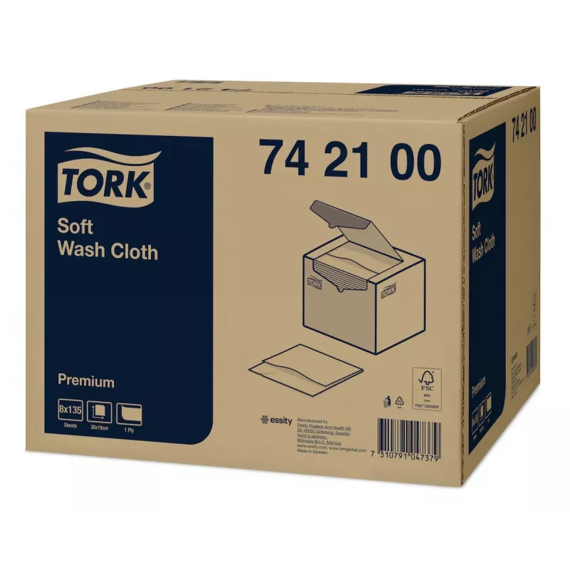 Tork Premium Soft pesulappu 1-kerros valkoinen, 1080 kpl (742100)