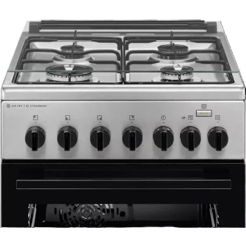 Electrolux LKK560010X 600 Series vapaasti seisova kaasuliesi sähköuunilla, musta, 50 cm