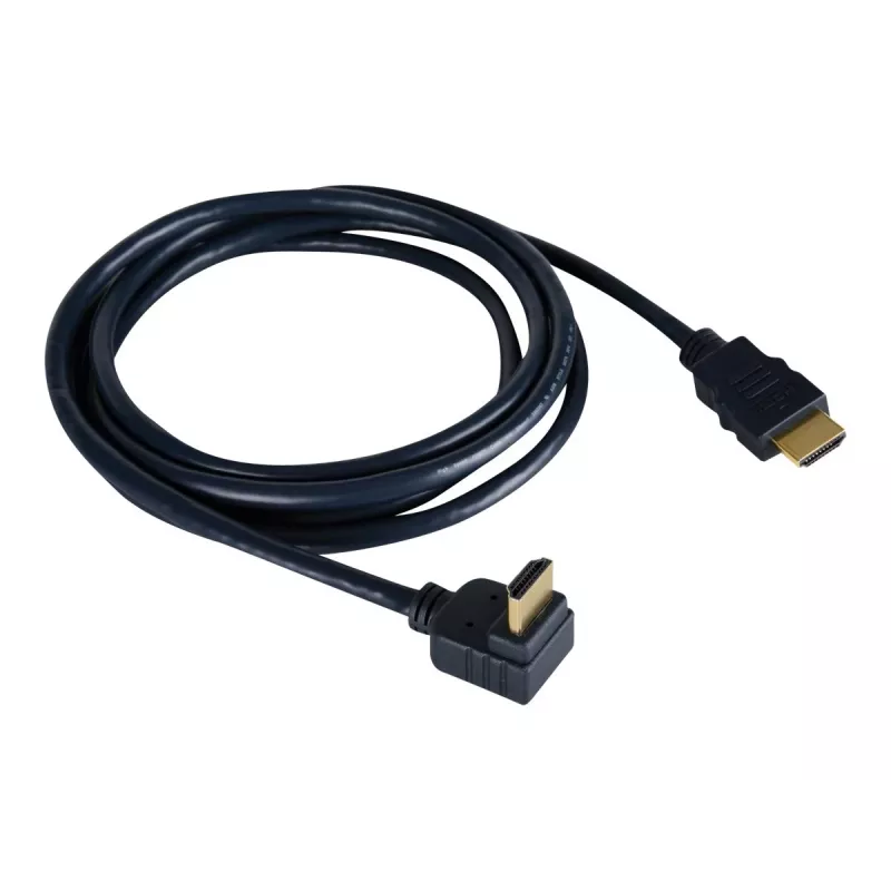Kramer C-HM/RA-3 High-Speed HDMI-kaapeli Ethernetillä, kulma suoraan, 0,9 m, harmaa, 4K 97-0143003