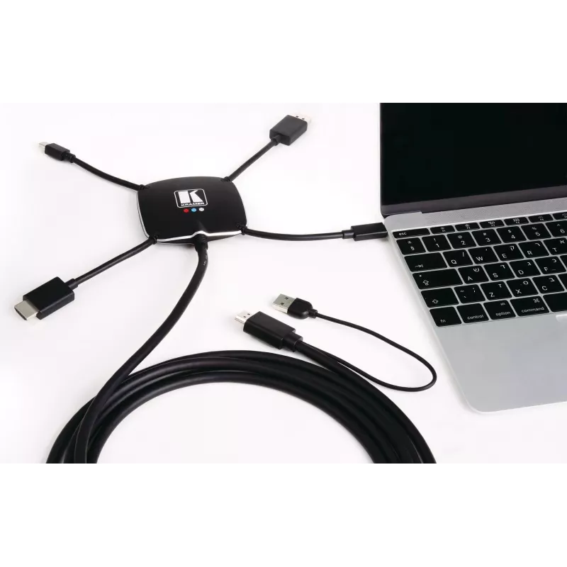 Kramer K-SPIDER moniformaatti esityssovitinkaapeli - HDMI/DisplayPort/Mini DisplayPort/USB-C HDMI/USB - 3,05 m - 4K aktiivinen 91-00015599