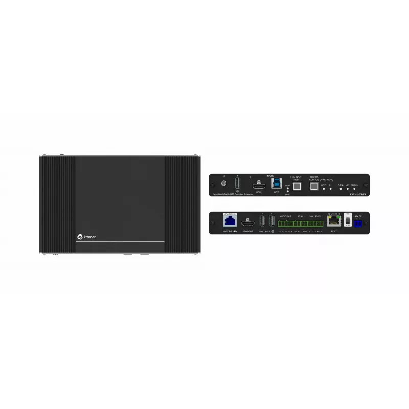 Kramer Electronics EXT3-21-XR-TR HDMI AV+ USB+ GE 2-suuntainen PoE Smart Tx & 2x1 -kytkin Rx (50-80584090)