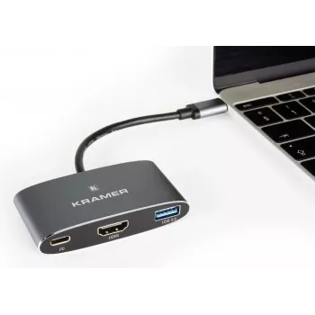 Kramer KDock-1 USB-C-telakointiasema HDMI, 2x USB 3.0, Gigabit Ethernet, 60W PD 91-00016099