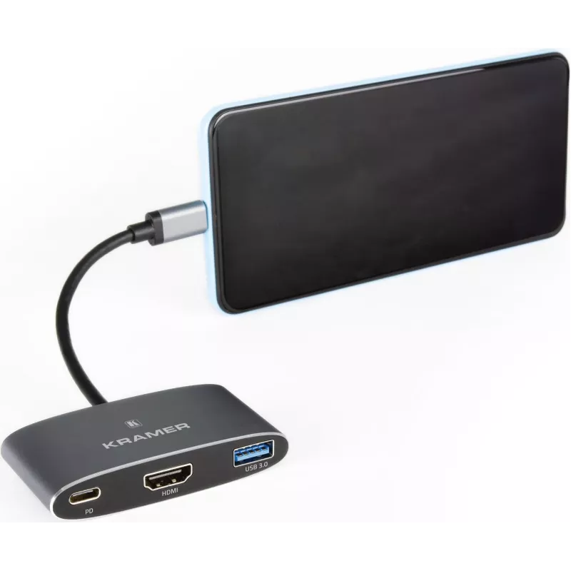 Kramer KDock-1 USB-C-telakointiasema HDMI, 2x USB 3.0, Gigabit Ethernet, 60W PD 91-00016099
