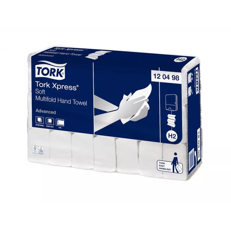 TORK Xpress Soft H2 Advanced Interfold 2-kerroksiset paperikäsipyyhkeet, valkoinen, 3780 arkkia (120498)