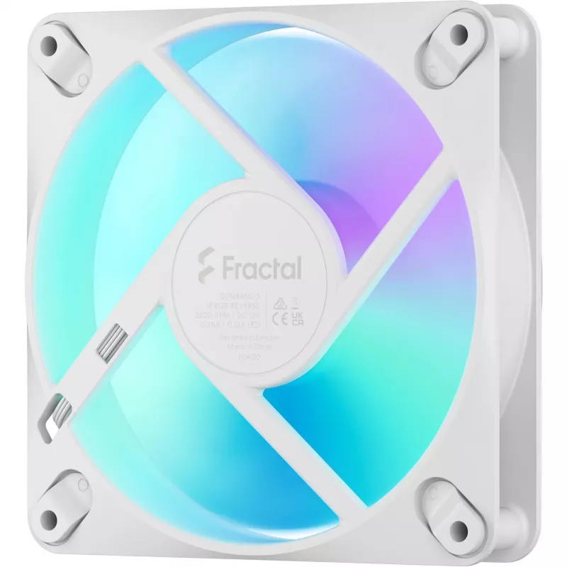 Fractal Design Dynamic 3-12 Reverse RGB White kotelotuuletin, 120mm, PWM, ARGB, Reverse Blade FD-F-DR3-1205