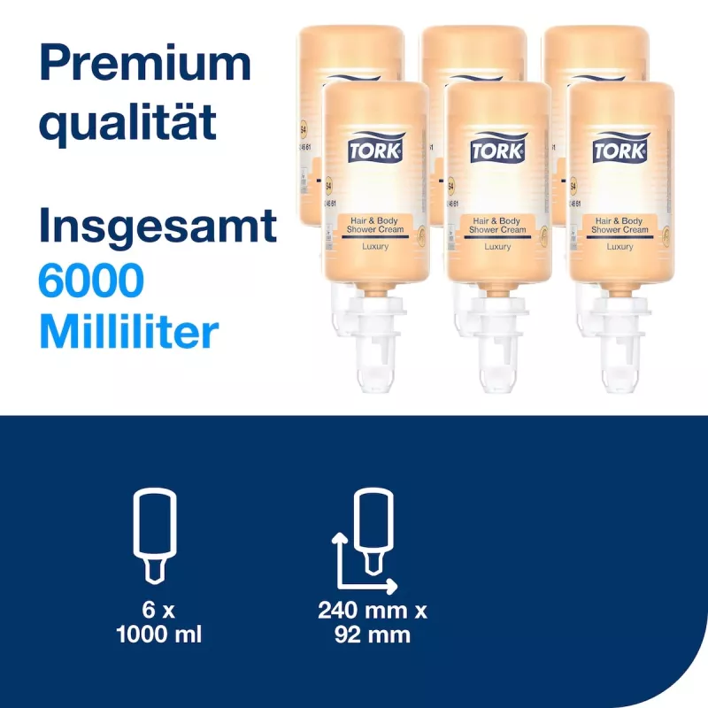 TORK S4 Luxurious 3-in-1 Premium -suihkuvoide 1,0 l (424661)