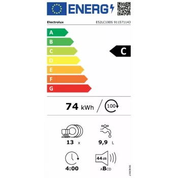 Electrolux E52LC100S täysin integroitu astianpesukone, 60 cm, 13 astiastoa, AirDry, invertterimoottori, energiatehokkuusluokka D