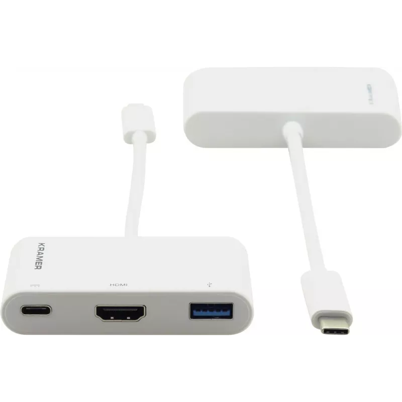 Kramer ADC-U31C/M2 USB-C-moniporttiadapteri – 4K HDMI, USB-A, USB-C PD, 17 cm, valkoinen 99-97210004