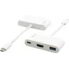 Kramer ADC-U31C/M2 USB-C-moniporttiadapteri – 4K HDMI, USB-A, USB-C PD, 17 cm, valkoinen 99-97210004
