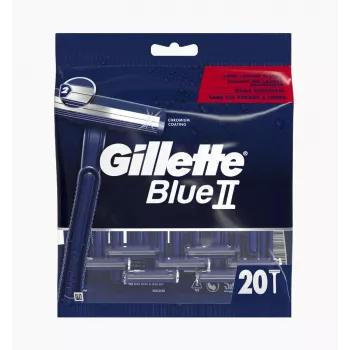 Gillette Blue II kertakäyttöparranajokone miehille, 20 kpl, kaksiteräiset terät Lubrastripillä 7702018466757