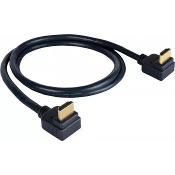 Kramer C-HM/RA-6 High-Speed HDMI-kaapeli Ethernetillä, HDMI-liitin–kulmikas HDMI-liitin, 1,8 m, kolminkertaisesti suojattu, harmaa, 4K-tuki 97-0143006